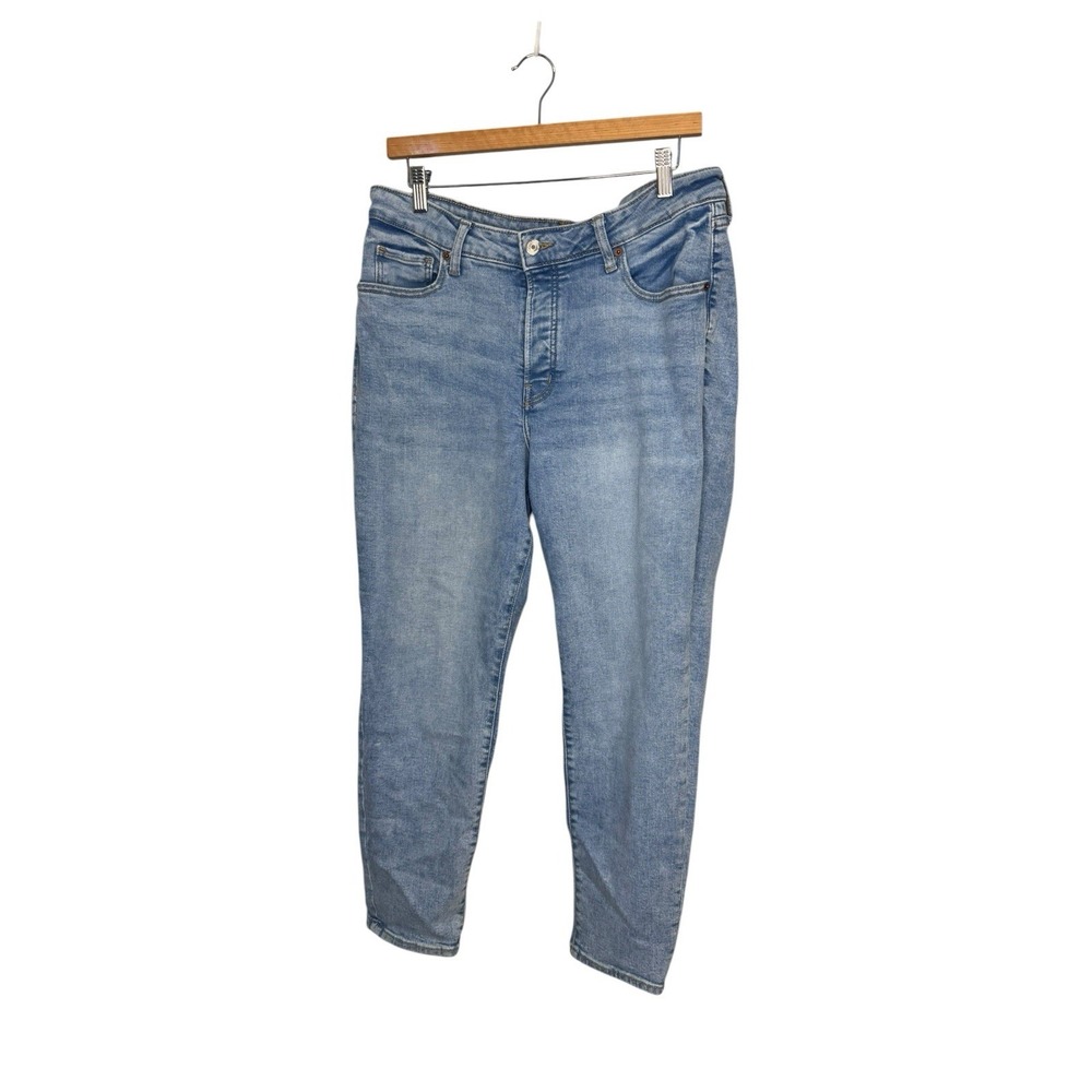 Old Navy High Rise OG Straight Jeans Women's 14 Light Wash Stretch Inseam 27"